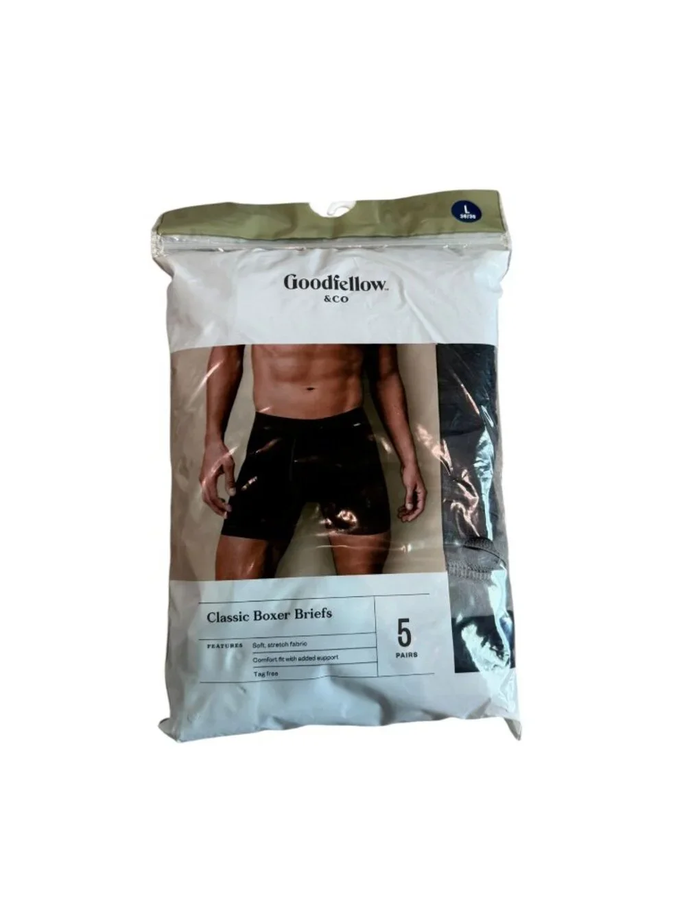 Goodfellow & Co Men's Knit Boxers 5pk Black/Gray/Navy SIZE L (36/38) NWT